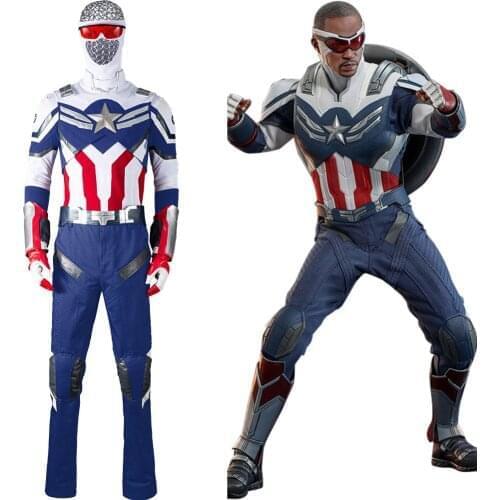 The Falcon and the Winter Soldier Cosplay Costume Top Pants Mask Outfits Halloween Carnival Suit