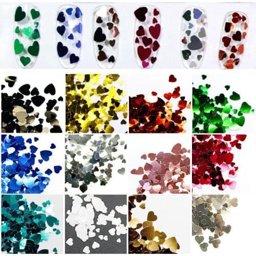 12 Colors 6Style Rainbow hearts shape holographic glitter mix "Real Love" 12 pcs nail art, nail gel, cosmetic grade,Holo glitter