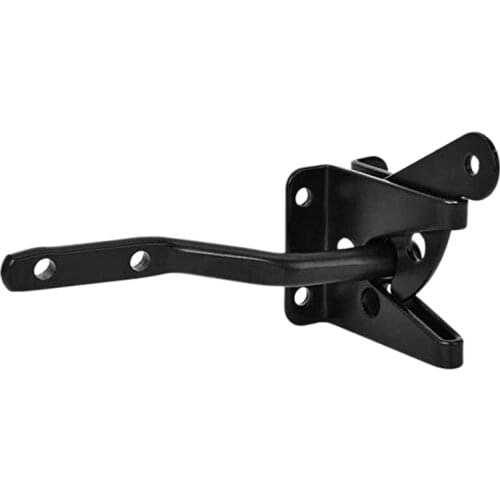 LBER Self Locking Gate Latch Automatic Gravity Lever Fence Gate Lock for Wood Fence Gate Door Latches Steel Black