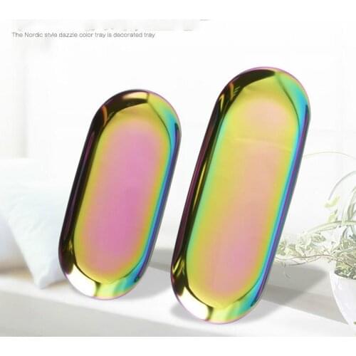 Jewelry storage tray Nordic stainless steel table decoration tray fruit tray