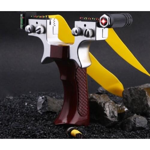 Powerful Resin Laser Aiming Slingshot Shooting with Flat Rubber Band Horizontal Aiming Outdoor Hunting Catapult Hot Sale
