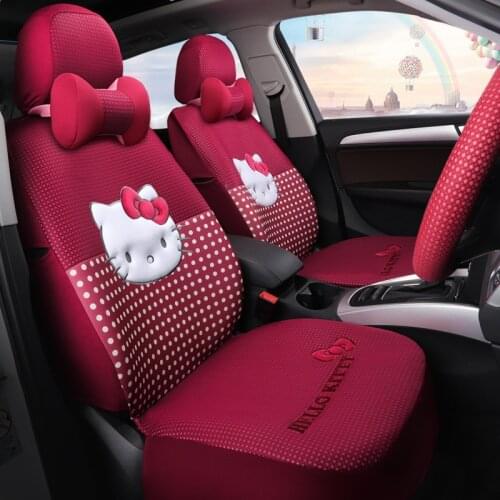 Cartoon Pink Automobiles Seat Covers Cotton Four Season Women Auto-covers Cushion Set Car Accessories Cute for Girls