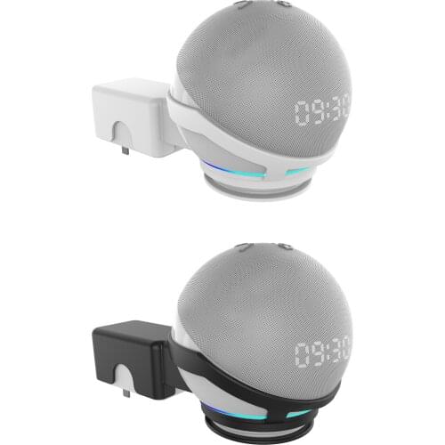 Outlet Wall Mount Stand Hanger For Amazon Echo Dot 4th Holder Case Plug In Bedroom For Echo Dot 4 Space Saving Assistants