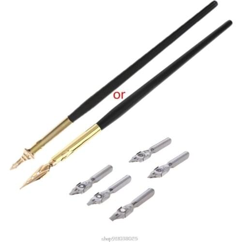 Calligraphy Drawing Dip Ink Nib Pen Set Signature Writing Antique Elegant Gifts F26 21 Dropship
