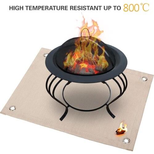 Camping Fireproof Ember Mat Fire Pit Mat Grill Stove Mat Blanket Protector for Deck Patio Lawn