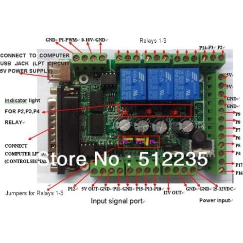 Interface Board MACH3 Interface Board DIY CNC 6-axis Breakout Board PWM spindle