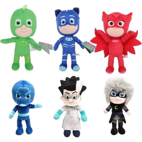 Genuine Disney 20-30cm Cartoon Figures PJ dolls Catboy Owlette Gekko Cape Plush toy Juguete Kids Toys Children birthday Gifts