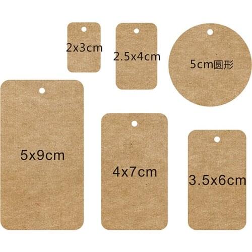 Blank Round Square Small or Regular sizes Brown Kraft Cardstock Hantag DIY Without Logo Printing