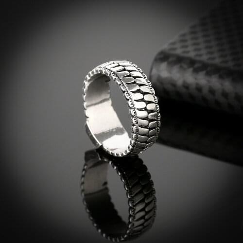 Retro Men Jewelry Gothic Chain Buddha Ring Lightning Round New Store Ancient Silver color Ring for Male Gift Drop Shipping