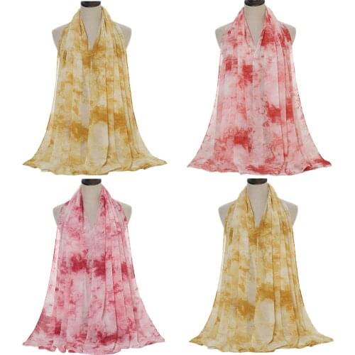 Fashion Chiffon Maxi Scarves Wrap Women Muslim Hijab Headscarf Turban Printed Sun Protection Long Shawl Soft 180*70CM