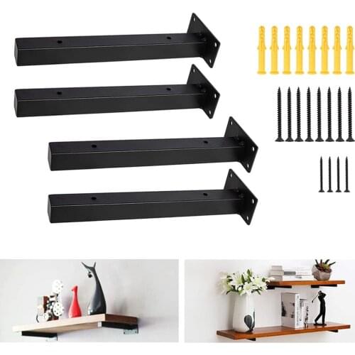Heavy Duty Industrial Iron Pipe Shelf Brackets Rustic Pipe Shelving Brackets Black Wall Mounted Vintage Furniture Decorations