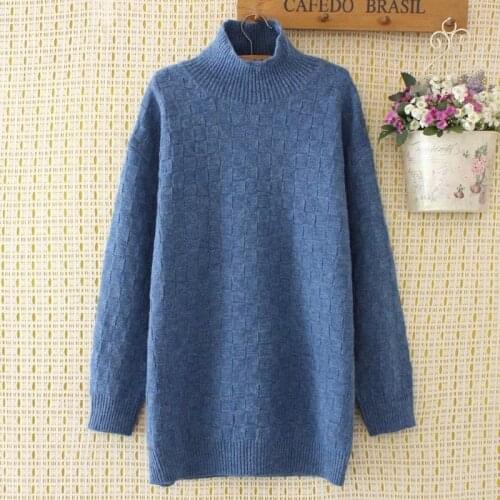 Plus Size Womens High Collar Sweaters Thick Winter Pullovers Casual Oversized Outwear