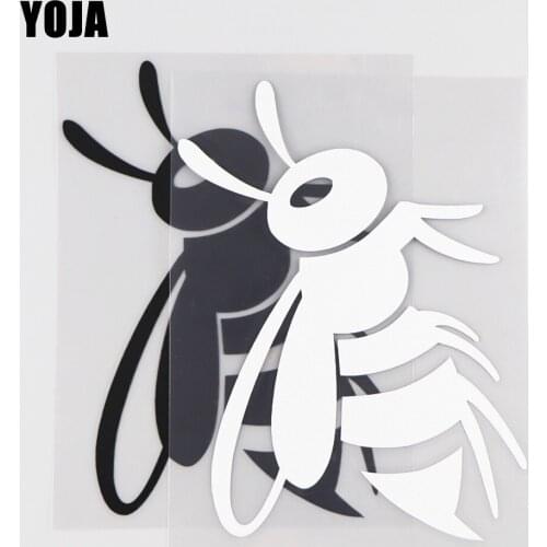 YOJA 13.5×10.1CM Cool Honeybee Vinyl Decal Cartoon Animals Car Stickers Pattern Black/Silver 19C-0182