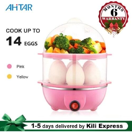 Egg Boiler 14 PCS Food Steamer Eggs Capacity Electric Double Layer Eggs Cooker Auto Shut Off