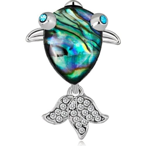 Zlxgirl jewelry vintage fish brooch jewelry for men brand shell metal hijab pins accessories womens kids christmas gifts broche