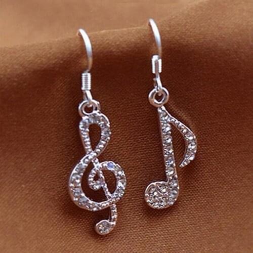 1 Pair Womens Girls Trendy Fancy Music Note Ear Hook Dangle Earring Charm Wedding Gift Jewelry
