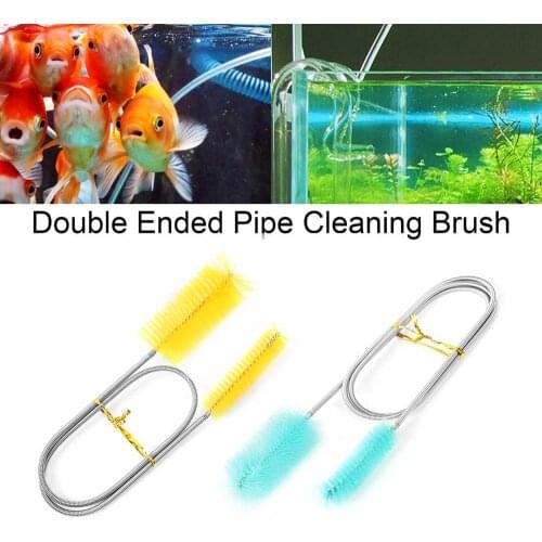 1Pc 45/90/155/200cm Pipe Cleaning Brush Air Tube Flexible Double Ended Hose Aquarium Accessories Tank Cleaner Water Filter Nylon