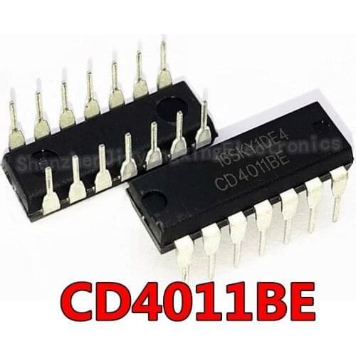 10PCS/LOT CD4011 HEF4011 HCF4011 CD4011BE DIP-14 IC Original New