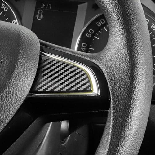 2PCS Auto Stainless Steel Steering Wheel Button Decoration Cover Trim Stickers Fit For Skoda Octavia 3 2015-2019 Car Accessories