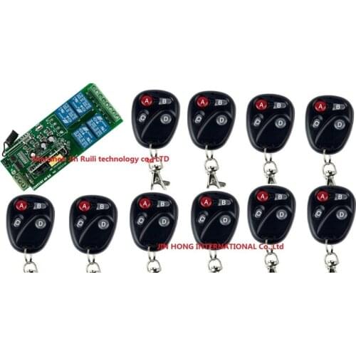 2016 new 85v~260V 110V~ 220V 4CH RF Wireless Remote Control Relay Switch Security System Garage Door Gate Electric Doors
