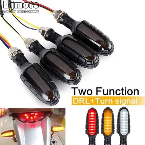 4pcs Motorcycle LED Turn Signal Flowing Water Blinker Flashing Indicator Stop Tail Signal Lamp Blinker Motorcycle 12V DRL Lights