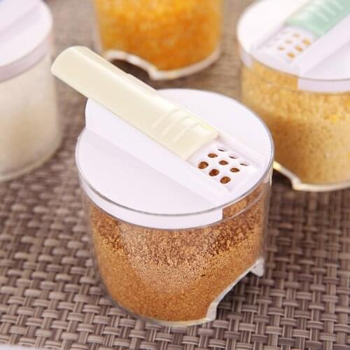 5Pcs Stackable Seasoning Tanks Set Healthy Food Grade PP Kitchen Seasoning Boxes Seasoning Pots Salt Pepper Sugar Shaker