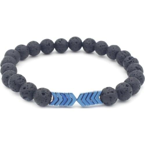 8mm Healing Balance Reiki Yoga gfd2 elastic Lava Volcanic Stone bead Bracelet adjusted multicolor Magnetite Bangles