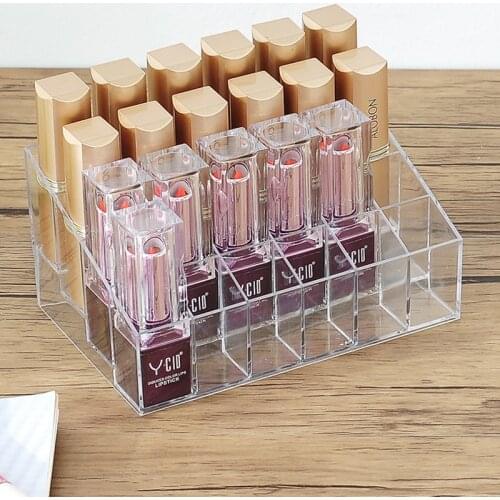 24 Grid Lipstick Display Stand Makeup Organizer Storage Box Desktop Storage Box Lipstick Box Cosmetic Organizer Box