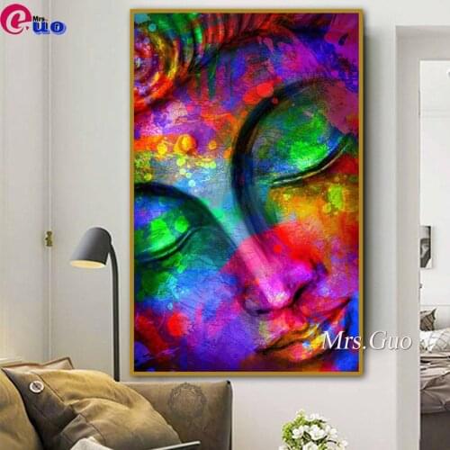 Diamond Painting Colorful Buddha DIY 5D Diamond Mosaic Mural Art Square Round Religion Diamond Embroidery Buddhism Wall Decor