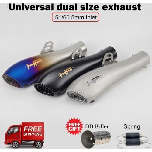Free shipping 60.5/51mm Universal Motorcycle exhaust muffler DB killer right left escape for Kawasaki Z1000 1900 S1000rr R6 R1