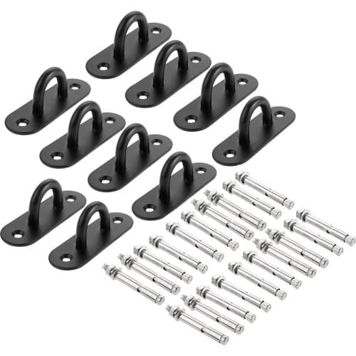 10Pc Stainless Steel Black Ceiling Mount Hook Base Ceiling Fans/Leisure Sofa/Sandbags/Hammocks/Ring Fixed Hanging Hook 100x33mm