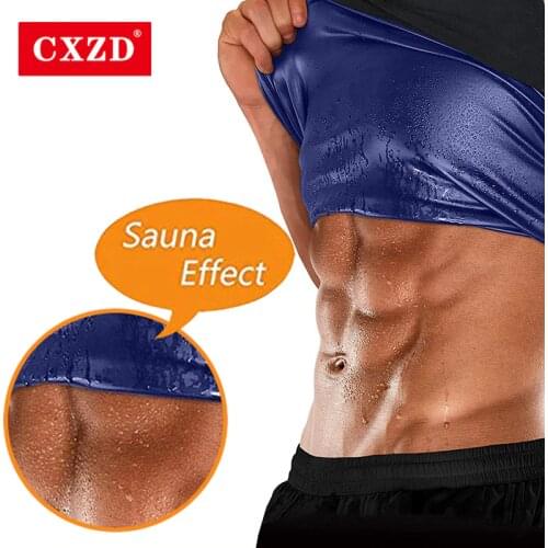 CXZD Men Polymer Sweat Sauna Shaper Vest Body Shaper Waist Trainer Slimming Vest Compression Shapewear Corset Reductor de Abdome