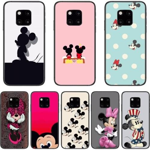 Disney Mickey Minnie All-inclusive Soft Case Phone Case For Huawei mate 30 10 20 40 Lite Smart Z Pro Black Etui 3D Coque Paint