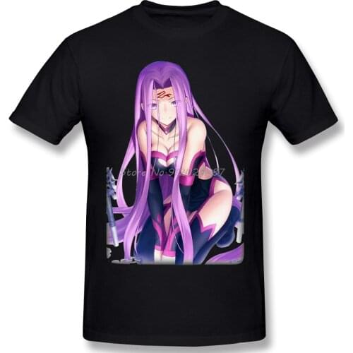 Medusa Rider T-Shirt Men Top Quality Cotton Short Summer Sleeve FGO Fate Grand Order The Holy Grail War Games Casual Loose