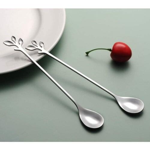 Hot Coffee Spoon Set Teaspoons Creative Coffee Ice Cream Spoons Stainless Steel Mini Stirring Spoons