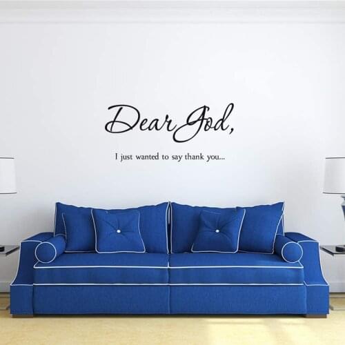 Christianity Wall Sticker Christian Home Decoration Quote Say Thank Dear God Decal Bedroom Living Room Decor Sincere Gratitude