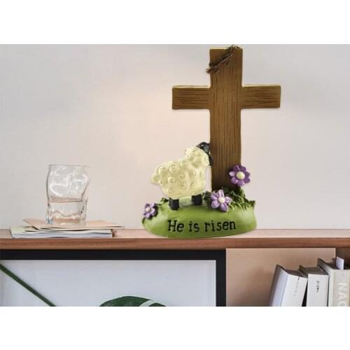 Christian Cross Resin Hand Painted & Hand Carved Christian Cross for Church and Home Desktop Gifts