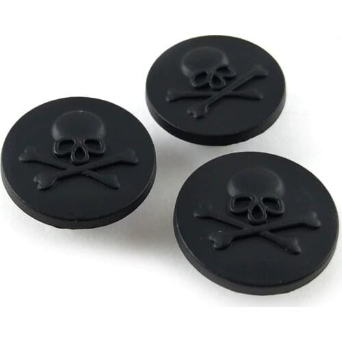 200 sets/lot, 20mm Danger Skull Head Bones Mark Metal Jeans Buttons Black Jeans Wear Denim Jacket