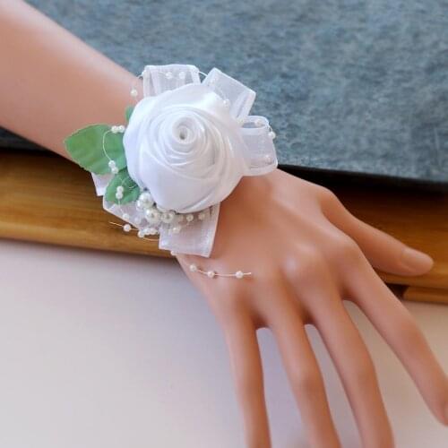 Wrist Corsage,Corsage Handmade Wrist Corsage Blush Bridesmaid Hand Flower for