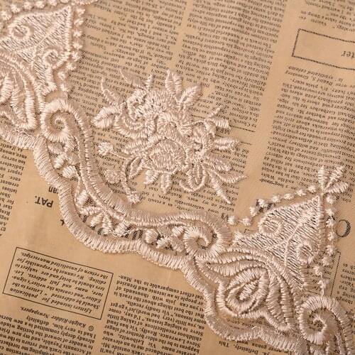 Cusack 2 meter 17 cm Lace Trim Ribbon Mesh Embroidered Flower for Dress Garment Home Textiles DIY Crafts Trimming Lace Fabric