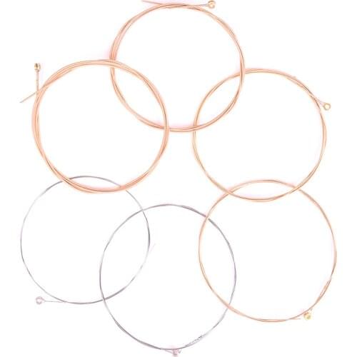 6pcs/set Acoustic Guitar Strings Set Brass For Wooden Guitar Musical Instruments Guitarra Bass Parts & Accessories Wholesale