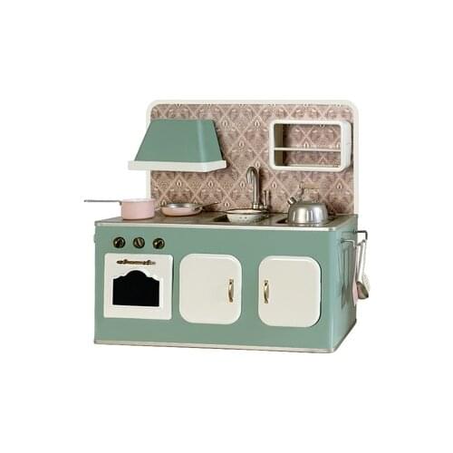 2019 multi-color tin kitchen set toy girl play house birthday gift cloth simulation cooking decoration