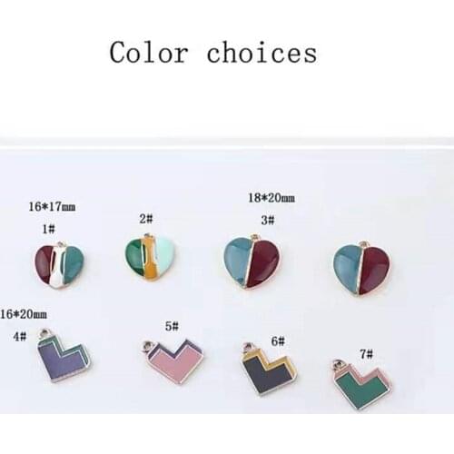 New Geometric Pattern Splicing Dripping Oil Alloy Jewelry Accessories DIY Handmade Homemade Earrings Necklace Pendant Party Gift