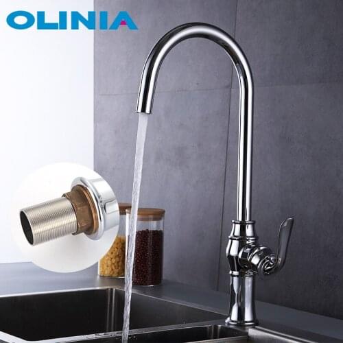 Olinia Kitchen Faucets 360 Swivel Mixer Zinc Alloy Hot And Cold Water Mixer Tap Contemporary Basin Faucet OL82162