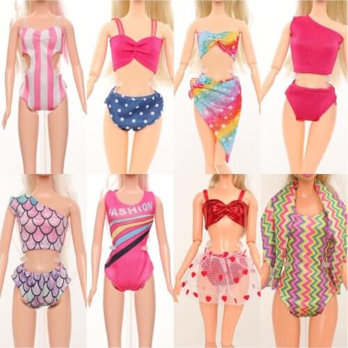 Barbiess Latest Fashion Summer Beach Swimsuit Bikini Suit Doll Clothes Accessories For 30 Cm Barbiess Dolls Gift(Excluding Shoe)
