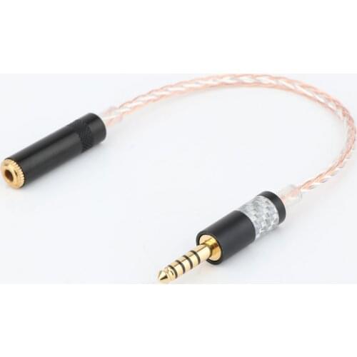 Preffair E5022 HIFI 4.4MM Balanced Headphone Adapter Audio Cable 4.4 to 3.5mm Female 3.5mm Female to 4.4mm Male HIfi Music