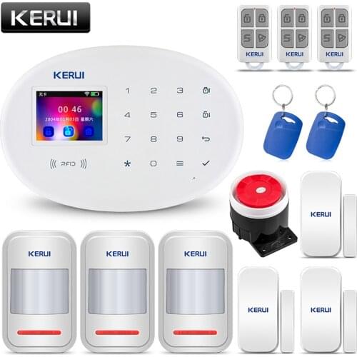 KERUI W20 WIFI GSM Home Security Alarm System 6 Languages Switchable RFID Touch Keypad 433Mhz Home PIR Motion Detector Alarm Kit