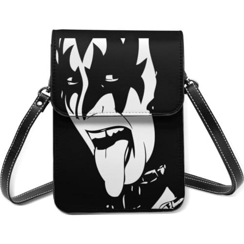 Kiss Band Shoulder Bag Shopping Student Mobile Phone Bag Fashion Reusable Leather Bags