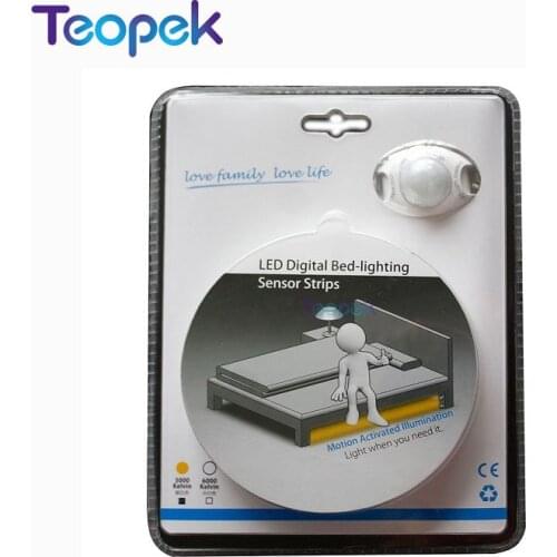 PIR Motion Sensor LED Strip 2835 Detector Activated Cabinet Closet Kitchen Bed Light for Cabinet Closet Kitchen Warm White