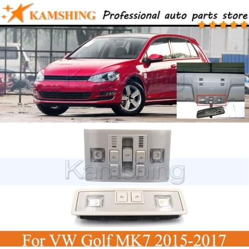 Kamshing LED Interior Reading Light Top control For VW Golf MK7 2015 2016 2017 Overhead Interior Roof Light Switch Reading Lamp